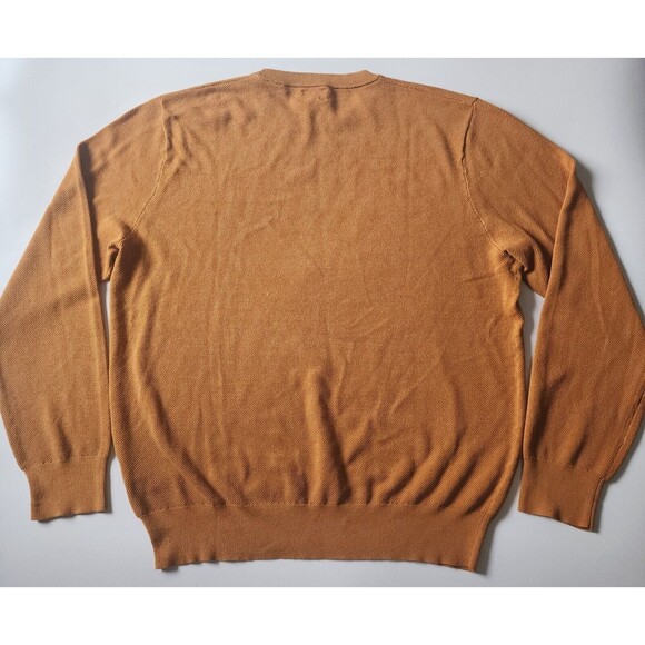 J. Crew Sweater Mens XL Orange Cotton Piqué-Stitch Crewneck Pullover Preppy NWT - Picture 5 of 10